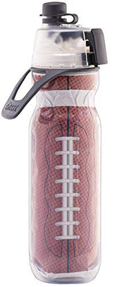 O2COOL 20 oz Mist N' Sip Insulated Water Squeeze Bottle, Football