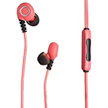 Pilot EL 1320 Light Pulse Sports Active Earbuds with Microphone and 3 Ft. Cable, Pink Controller adjusts volume, next/prior song