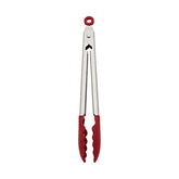 KitchenAid Silicone Stainless Steel Tongs, 10.26-Inch, Red