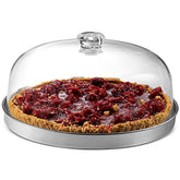 Godinger 11" Metal Serving Cake Plate with Acrylic Dome Lid