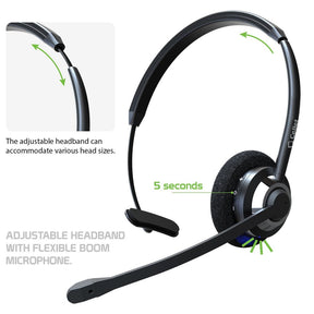 Cellet - Hands-Free Bluetooth Headset With Boom Microphone and Noise Cancellation