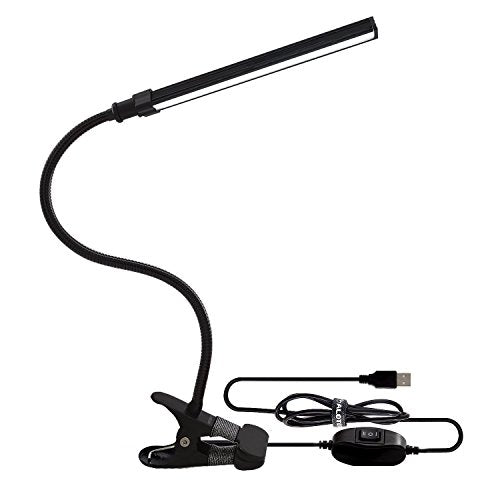 Alotoa Flexible 150 Lumen Daylight USB LED Book Clip Desk Lamp, Black - Dimmable, Adjustable Light Power, 360 Degree Twisting, Touch On&Off