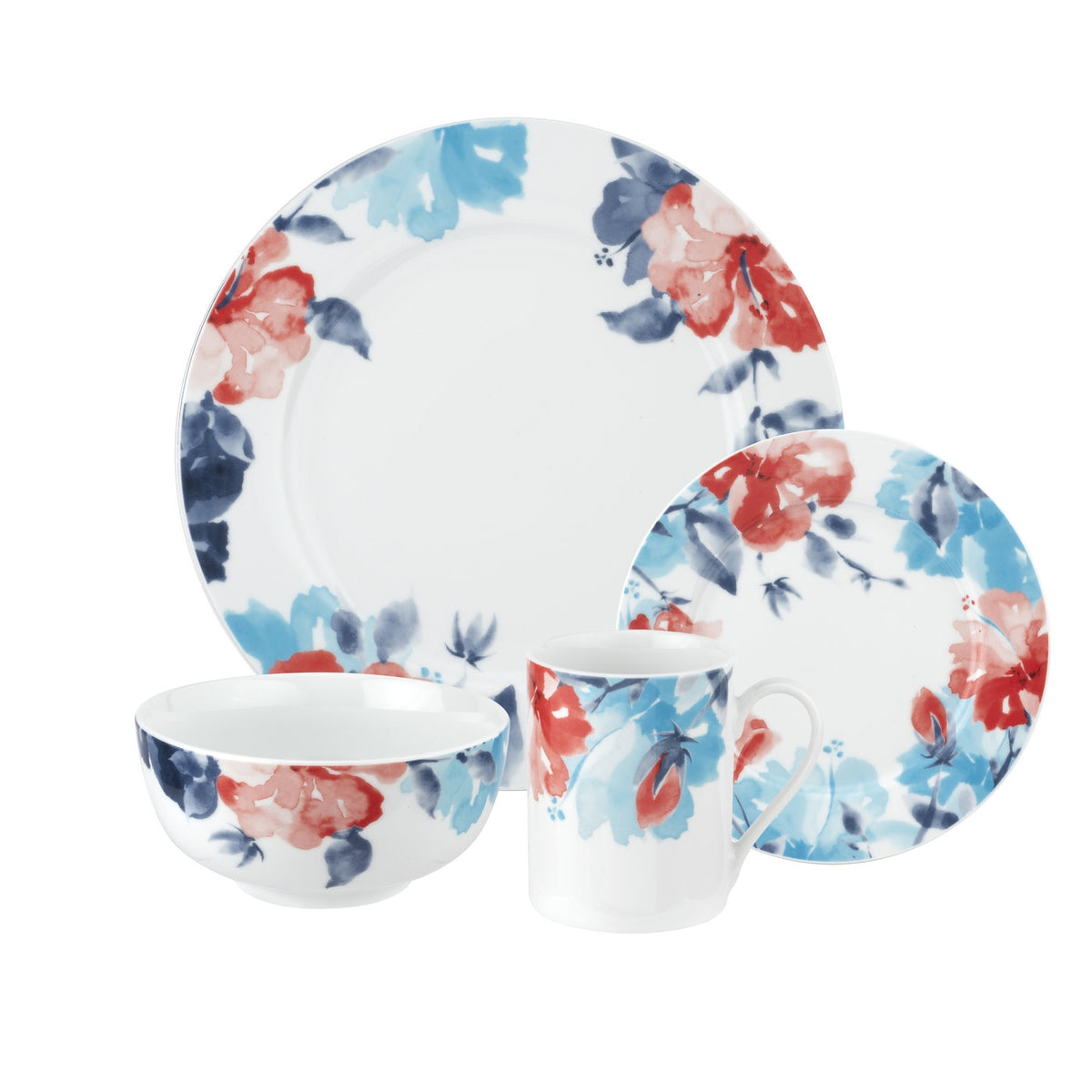 Spode Home Floral Breeze 16 Piece Porcelain Dinnerware Set