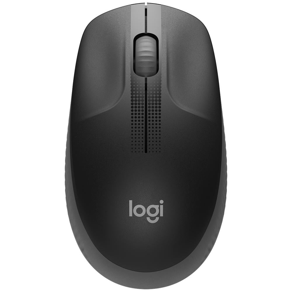 Logitech Wireless Full Size Mouse with Ambidextrous Curve Design, Charcoal Grey