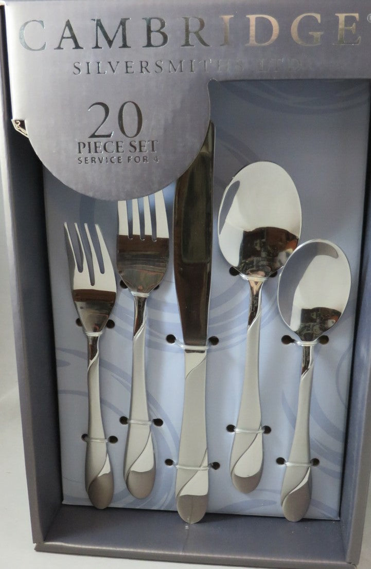 Cambridge Swirl Sand Flatware Set, 20 Piece, Service for 4