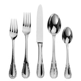 Ricci Argentieri, 5 Piece 18/10 Stainless Steel Flatware Set Service for 1, Merletto