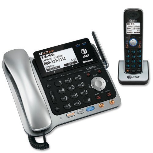 AT&T DECT 6.0 Digital 2-Line Answering System CORDED/CORDLESS 1 Base and 1 Handset