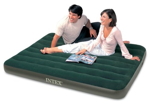 Intex Prestige Downy Green Air Bed with Battery Operated Pump, Queen - 60" x 8.75" x 80" 600lb weight capacity AIRBED