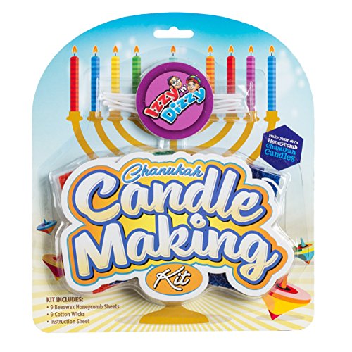 Izzy 'n' Dizzy Chanukah Candle Making Kit - Includes 9 Beeswax Honeycomb Sheets, 9 Cotton Wicks, Instructions