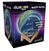 Westminster Aurora Lamp, Glowing Design. Includes Lamp, Wooden Base - Earth, Lunar styles