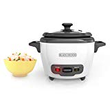 Black & Decker RC503 3 Cup (Cooked) 1.5 Cup (Uncooked) Rice Cooker & Food Steamer, White