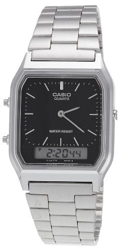 Casio Analog & Digital Watch (Black on Silver)