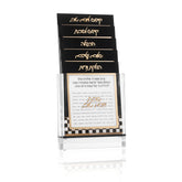 Waterdale Onyx Shabbos Card Set, 5 Frosted Lucite Cards