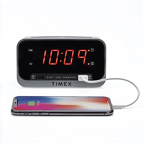 Timex Bedside Alarm Clock with Dual USB Charging