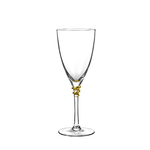 Qualia Helix Gold Accent Stemmed Wine Glass, Set of 4