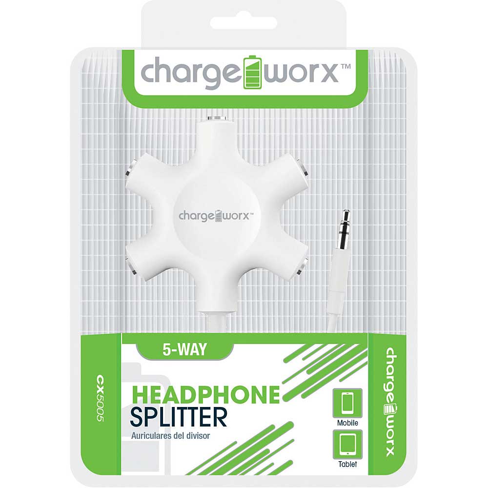 Chargeworx 5 Way Headphone Splitter