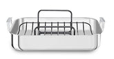 KitchenAid KitchenAid KC1T16RP 16" Tri-Ply Stainless Steel Roaster with Rack - Brushed Exterior and Polished Interior, Brushed Steel