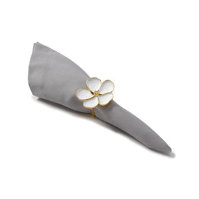 Brilliant Daisy Gold Rimmed Napkin Rings, Set of 4 - Assorted Colors