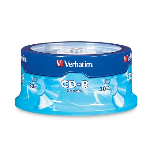 Verbatim 700 MB 52x 80 Minute Branded Recordable Disc CD-R, 30-Disc Spindle Blank Discs 95152