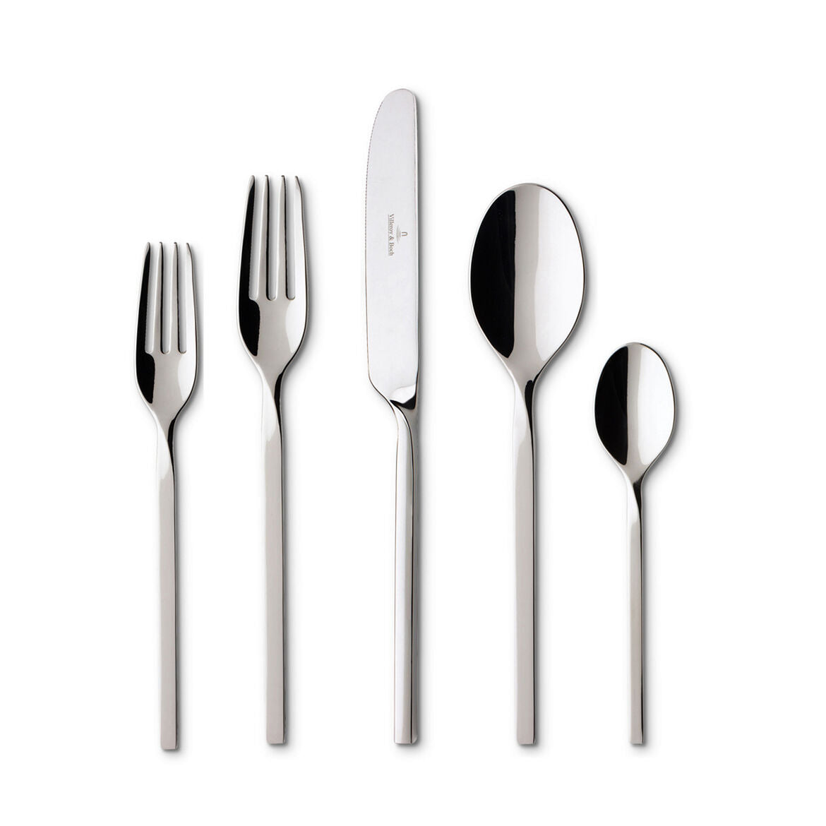 Villeroy-Boch, New Wave Flatware, 18/10 Stainless Steel 5 Piece Set, Service For 1