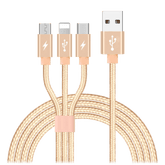 AMPD - 3 in 1 Multi Tip USB Connection Cable - Rose Gold
