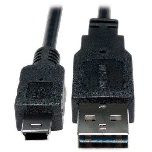 Tripp Lite Universal Reversible USB 2.0 Hi-Speed USB to Mini USB Cable 1 Ft.