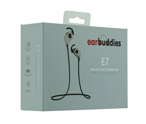 EarBuddies - E7 Wireless  Magnetic Sport Earbuds, Silver