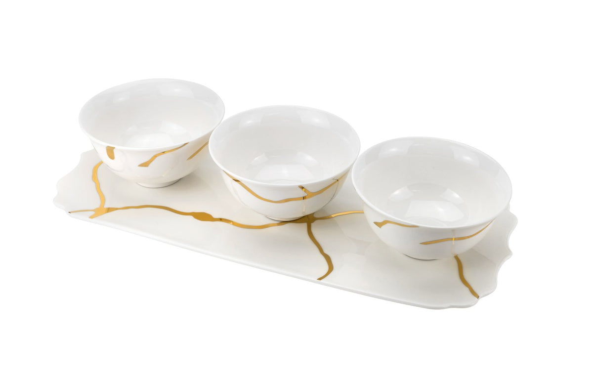 Joseph Sedgh Storm 3 Bowl Sectional Dip Serving Set