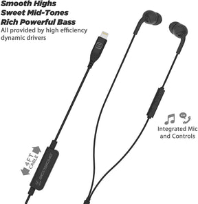 SCOSCHE Wired Earbuds for Apple Lightning Devices