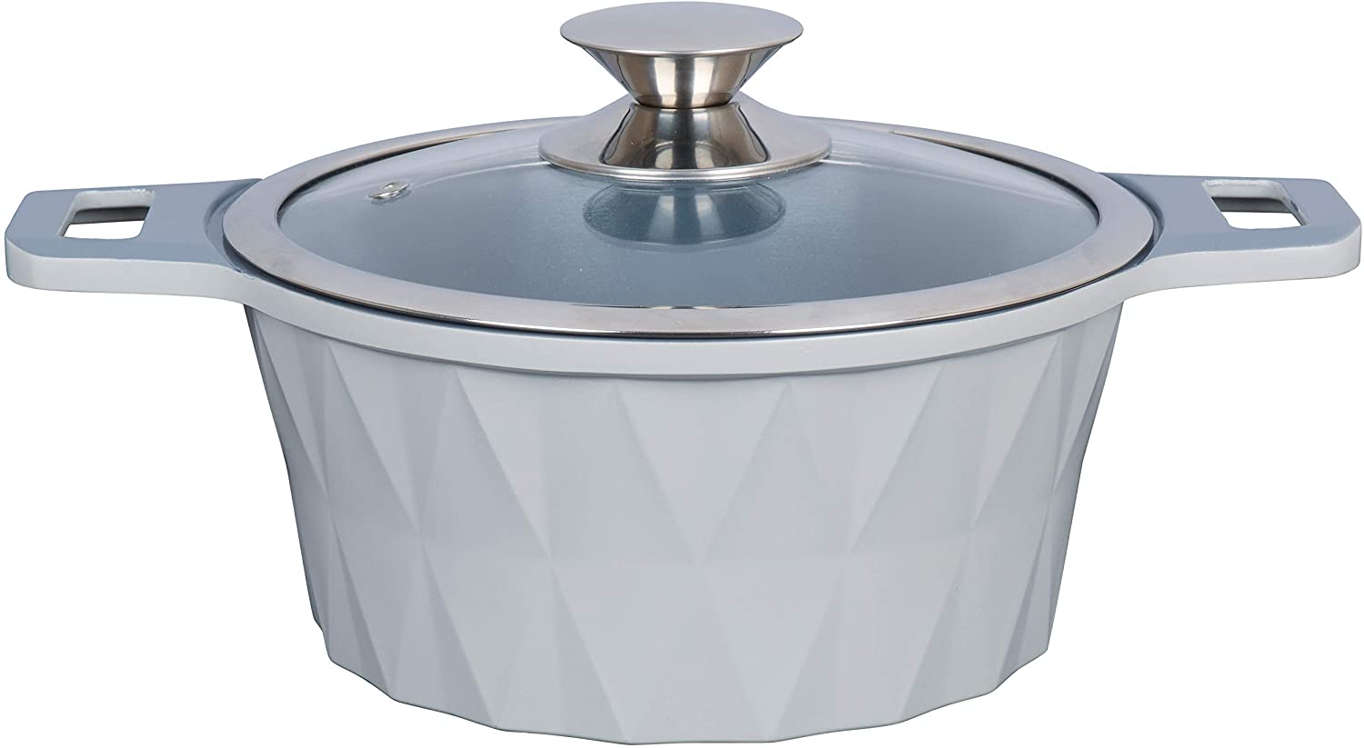 Imperial CC-20 Ceramic Coated Stockpot, 3QT, Silver Diamond Cut, Glass Cover COOKPOT