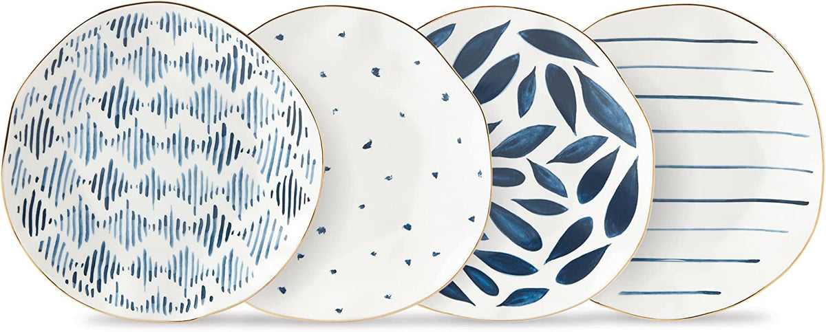 Lenox Blue Bay Ikat Porcelain Dinnerware, Sets of 4, Assorted Styles