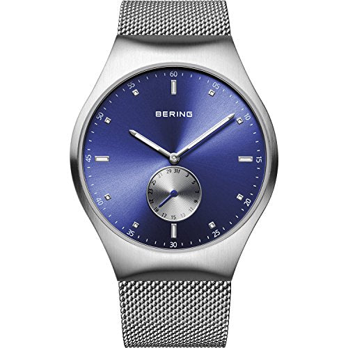 Bering Time 70142-007 Men's Smart Traveler Collection Watch, Silver/Blue