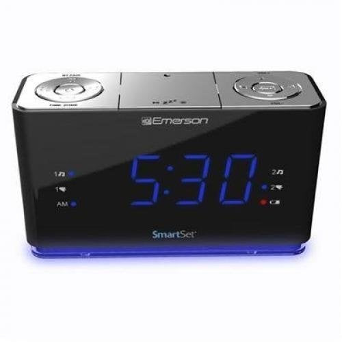 Emerson Smartset Alarm Clock with Bluetooth, USB Port, Radio, Calendar and More