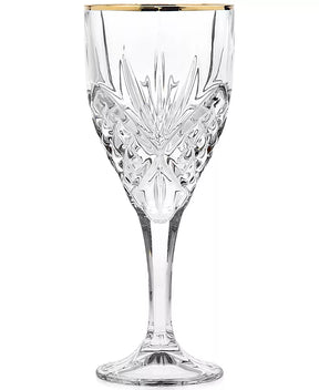 Dublin Crystal Goblet Glassware, Set of 4  (Gold)