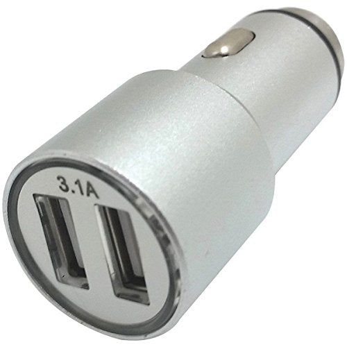 Xavier CAR-USB2-SL 3.1-Amp Dual Car Charger, Silver