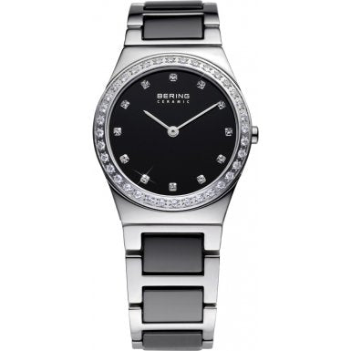 Bering Women's Ceramic Collection Watch, Silver / Black