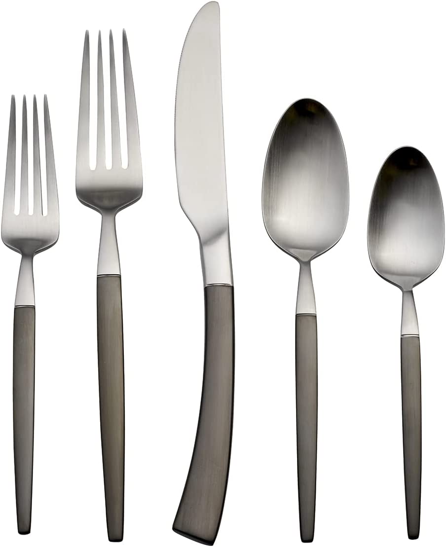 Oneida Adjecent Midnight 20 Piece Everyday Flatware Set, Service for 4