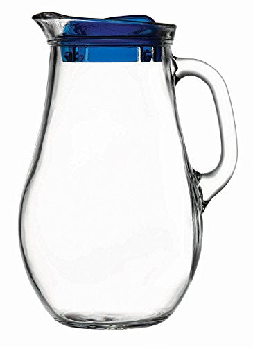 Pasabahce 1850ml/62 Oz Bistro Water Jug Pitcher with Acrylic Lid, Blue