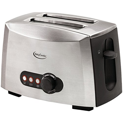 Betty Crocker 2-Slice Multifunctional Toaster, Brushed Stainless Steel