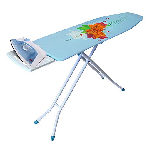 YBM HOME 4-Leg Ironing Board with Steam Iron Rest, Assorted Prints