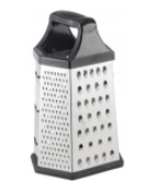 Home Lux 6 Sided Stainless Steel Grater , Works for Fruits, Vegetables & Cheese (black, white)