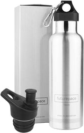 Futurepace 25 Oz. Stainless Steel Insulated Sports Water Bottle, Silver