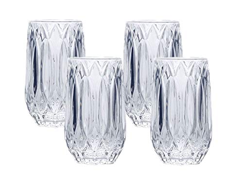Mikasa Saxon Highball Glass, 13oz, Fine Crysrtal, Set of 4