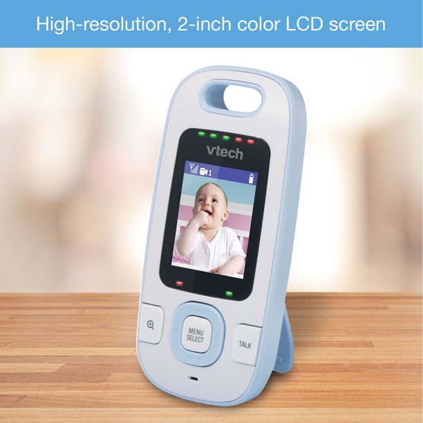 VTech BV73122BL Wireless Video Baby Monitor With 2" Display, 2 Cameras, Night Vision, Talk Back, Blue
