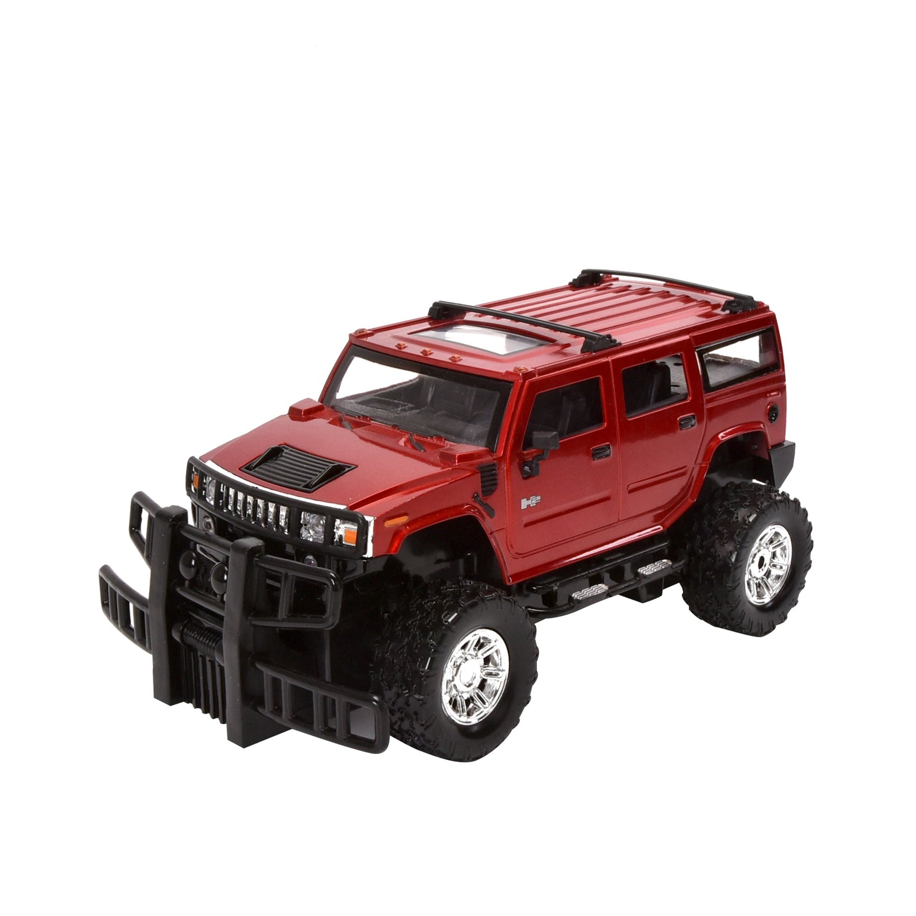 GK Racer 1:24 Scale Hummer H2 SUV Remote Control Car, Lights, Red/Yellow/Black
