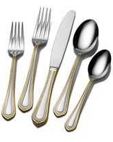 Mikasa 24-Karat Regent Bead Gold 18/10 Stainless Steel 65-Piece Flatware Set