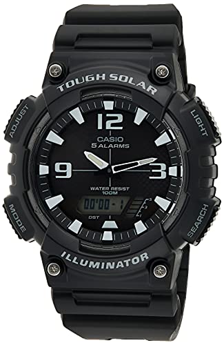 Casio Men's Tough (Solar Powered) Japanese-Quartz Watch with Resin Strap, Black