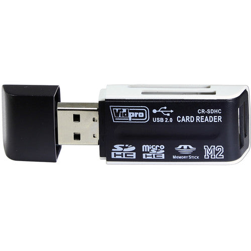 VidPro USB 2.0 Memory Card Reader for SD, MicroSD, MS, M2 Card, Up To 64Gb