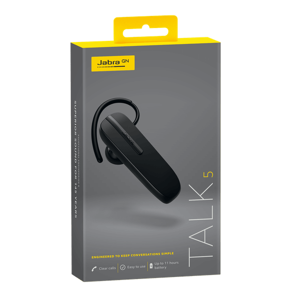 Jabra - Talk 5 Bluetooth Headset for Simple Hands-Free Calls