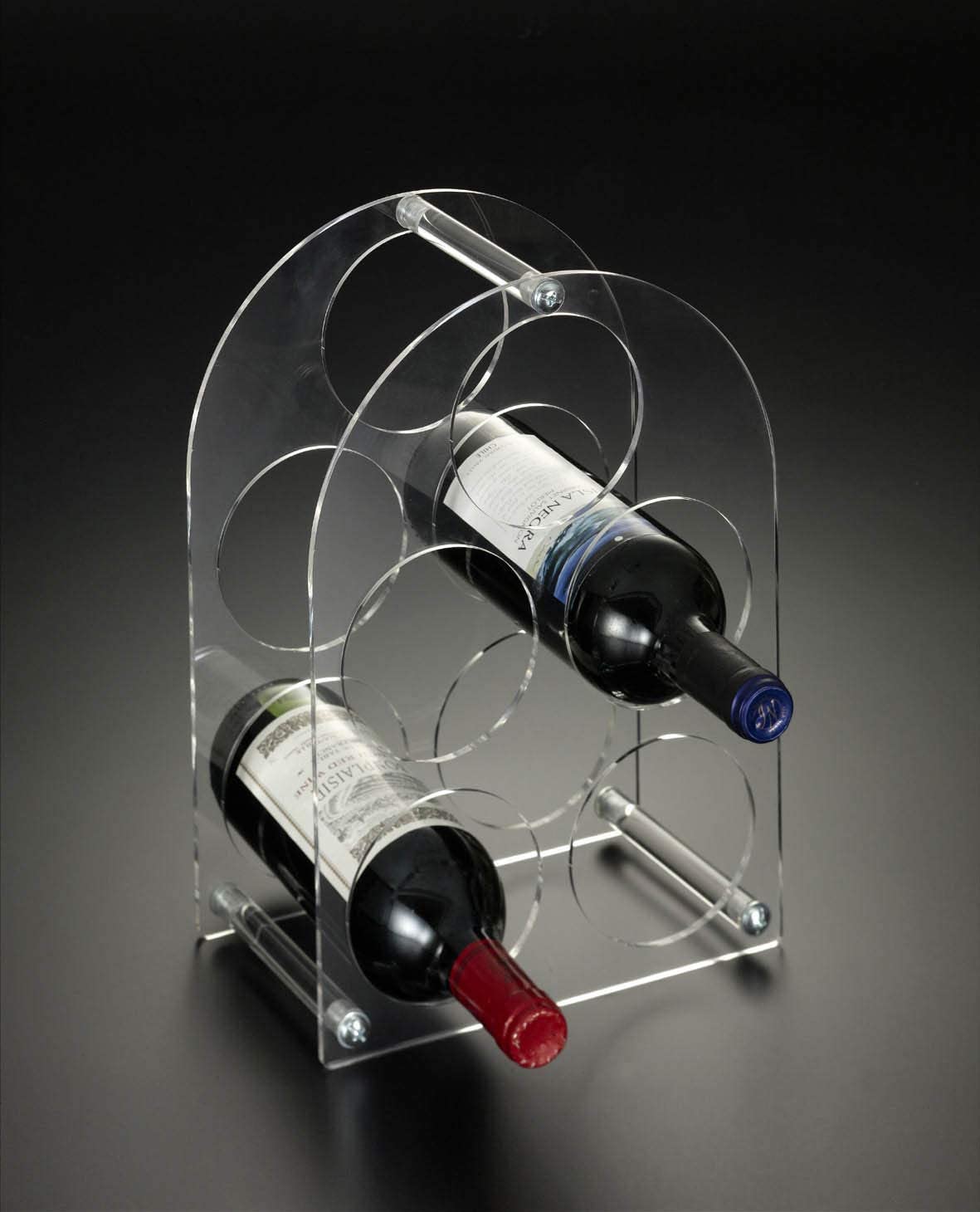 Huang Acrylic 5-Bottle Wine Rack